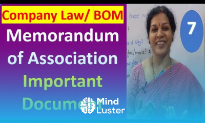 7 Memorandum of Association Important Document In formation of a Company Company Law BOM