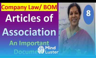 8 Company Law BOM Articles of Association An Important Document For Registration of Company