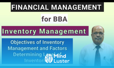 Financial Management I for BBA Inventory Management I Objectives of Inventory Management I Hasham I