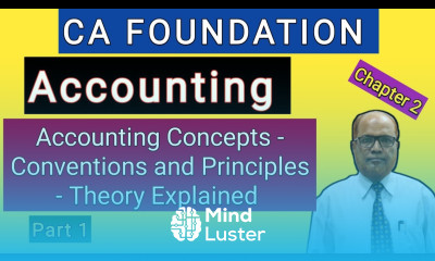 Accounting I CA Foundation I Chapter 2 I Accounting Concepts and Conventions I Theory I Part 1 I
