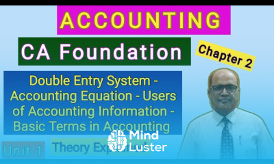 Accounting I CA Foundation I Accounting Process I Double Entry System I Accounting Cycle I Theory I