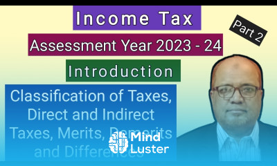 Income Tax I Assessment Year 2023 24 I Classification of Taxes I Theory I Hasham Ali Khan I
