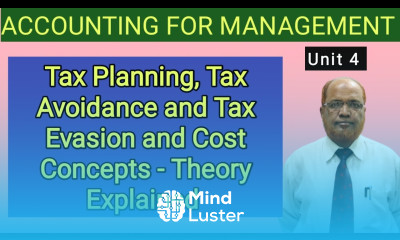 Accounting for Management I Tax Planning Tax Avoidance Tax Evasion I Theory I Hasham Ali Khan