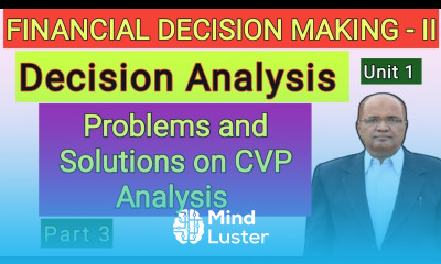 Financial Decision Making II I Problems on CVP Analysis I Unit 1 I Part 3 I Hasham Ali Khan I