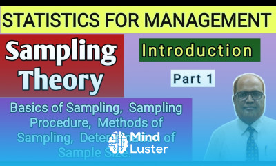 Statistics for Management II Sampling Theory II Introduction II Theory Explained II Part 1 II Khans