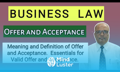 Business Law I Offer and Acceptance I Meaning Definition and Essentials I Khans Commerce Tutorial I