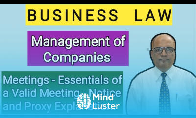 Business Law I Management of Companies I Meetings I Requisites of Meetings I Khans Commerce Tutorial
