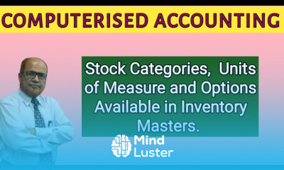 Computerised Accounting I Stock Categories I Units of Measure I Options in Inventory Masters I