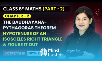 Hypotenuse of an Isosceles Right Triangle Figure it Out Class 8th Maths Part 2 Ch 2 CBSE