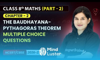 The Baudhayana Pythagoras Theorem Multiple Choice Questions Class 8th Maths Part 2 Ch 2