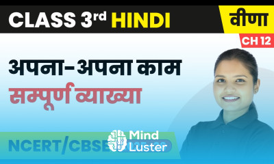 Apna Apna Kaam अपना अपना काम सम्पूर्ण व्याख्या Class 3rd Chapter 12 Hindi Veena CBSE