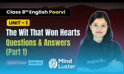 The Wit That Won Hearts Questions Answers Part 1 Class 8 English Poorvi Unit 1 CBSE 2025