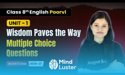 Wisdom Paves the Way Multiple Choice Questions Class 8th English Poorvi Unit 1 CBSE 2025