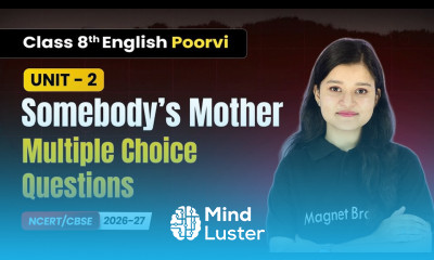 Somebody s Mother Multiple Choice Questions Class 8 English Poorvi Unit 2 CBSE 2026 27