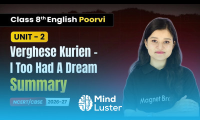 Verghese Kurien I Too Had A Dream Summary Class 8 English Poorvi Unit 2 CBSE 2026 27