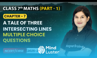 A Tale of Three Intersecting Lines Multiple Choice Questions Class 7 Maths Part 1 Ch 7 CBSE