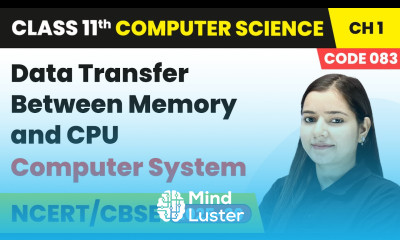 Data Transfer Between Memory and CPU Computer System Class 11 Computer Science Chapter 1 CBSE