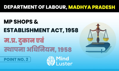 MP Shops Establishment Act 1958 Point No 2 म प्र दुकान एवं स्थापना अधिनियम 1958