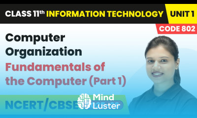 Computer Organization Fundamentals of the Computer Part 1 Class 11 IT Unit 1 Code 802 Part B