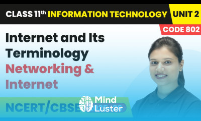 Internet and Its Terminology Networking and Internet Class 11 IT Unit 2 Code 802 Part B CBSE