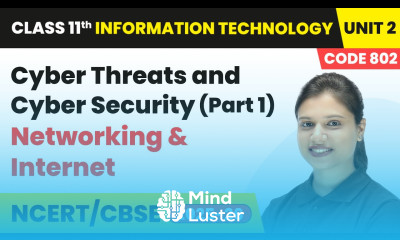 Cyber Threats and Cyber Security Part 1 Networking and Internet Class 11 IT Unit 2 Code 802