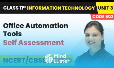 Office Automation Tools Self Assessment Class 11 IT Unit 3 Code 802 Part B CBSE 2025 26