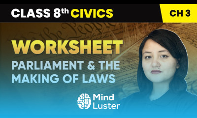 Parliament and the Making of Laws Worksheet Class 8 Civics Chapter 3 CBSE 2024 25