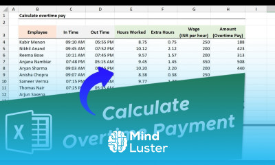 Excel formula to Calculate Overtime Payment