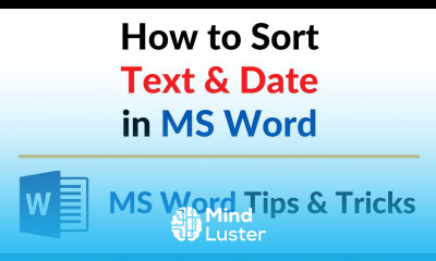 How to Sort Text and Date in MS Word