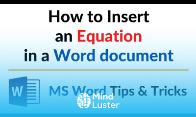 How to Insert an Equation in a Word document