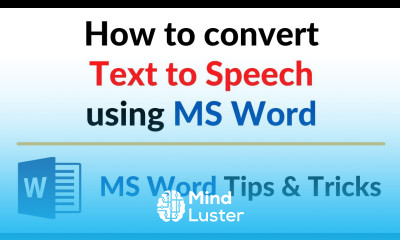 How to Convert Text to Speech using MS Word