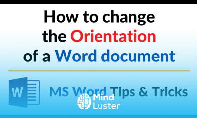 Change Orientation of a Word document
