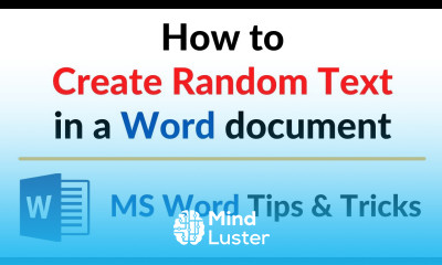 How to Create Random Text in a Word document