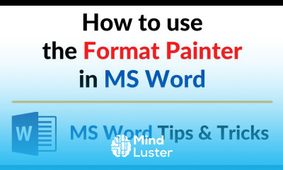How to use the Format Painter in MS Word