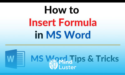 How to Insert Formula in MS Word