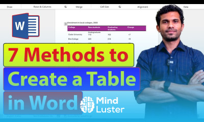 How to create a Table in Microsoft Word
