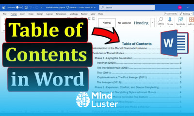 How to make a Table of Contents in Microsoft Word