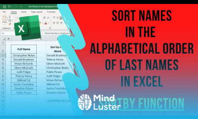 Sort Names in the Alphabetical Order Last Names SORTBY Function