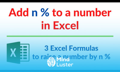 Excel Formula to add n Percentage to a number