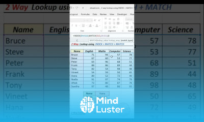 2 way lookup using INDEX MATCH formula in Excel