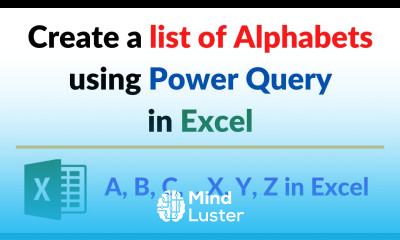 Create list of English Alphabets using Power Query in Excel