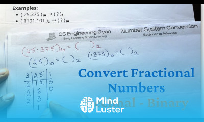 Lec 05 Decimal Binary Fractional Numbers Conversion in Hindi Fraction to Binary Conversion