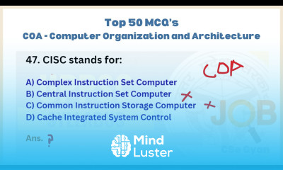 Part 02 COA MCQ s Top Computer Organization and Architecture Questions UPPSC CS Exam Mcq