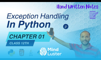 Lec 01 Exception Handling in Python Class 12th Computer Science CBSE