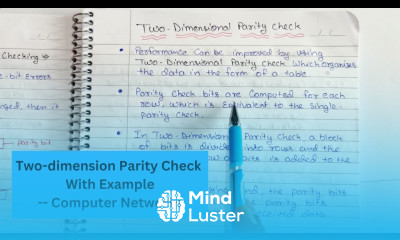 Lec 39 What is Two dimension Parity Check Error Detection in Computer Networks
