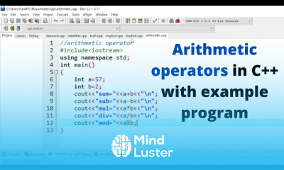 Arithmetic operators in C with example program C Programming Tutorial 16