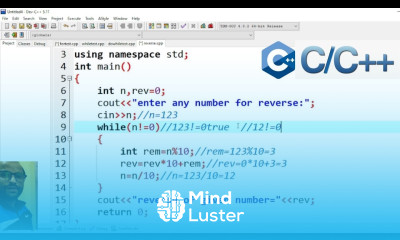 Reverse number program using for loop C Tutorial for Beginners in Hindi 30
