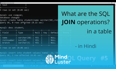Join operation in sql with example Hindi MySQL beginners commands 5