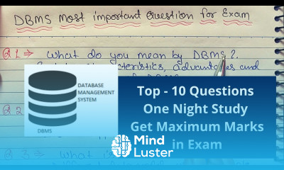 Mostly asked questions in Database Management System or DBMS Top 10 One Night Study
