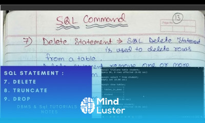 SQL Statements Delete Statement Truncate and Drop Commands Example with Notes SQL Tutorials
